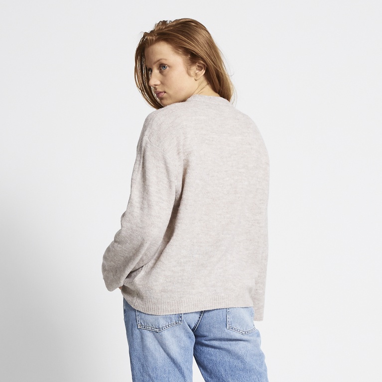 Basic knit sweater "Cathrine" Beige Melange